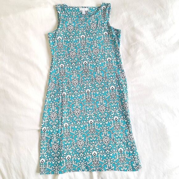 Charter Club Mini A-Line Dress Womens Small Blue Floral Sleeveless Nylon Blend - Picture 1 of 5